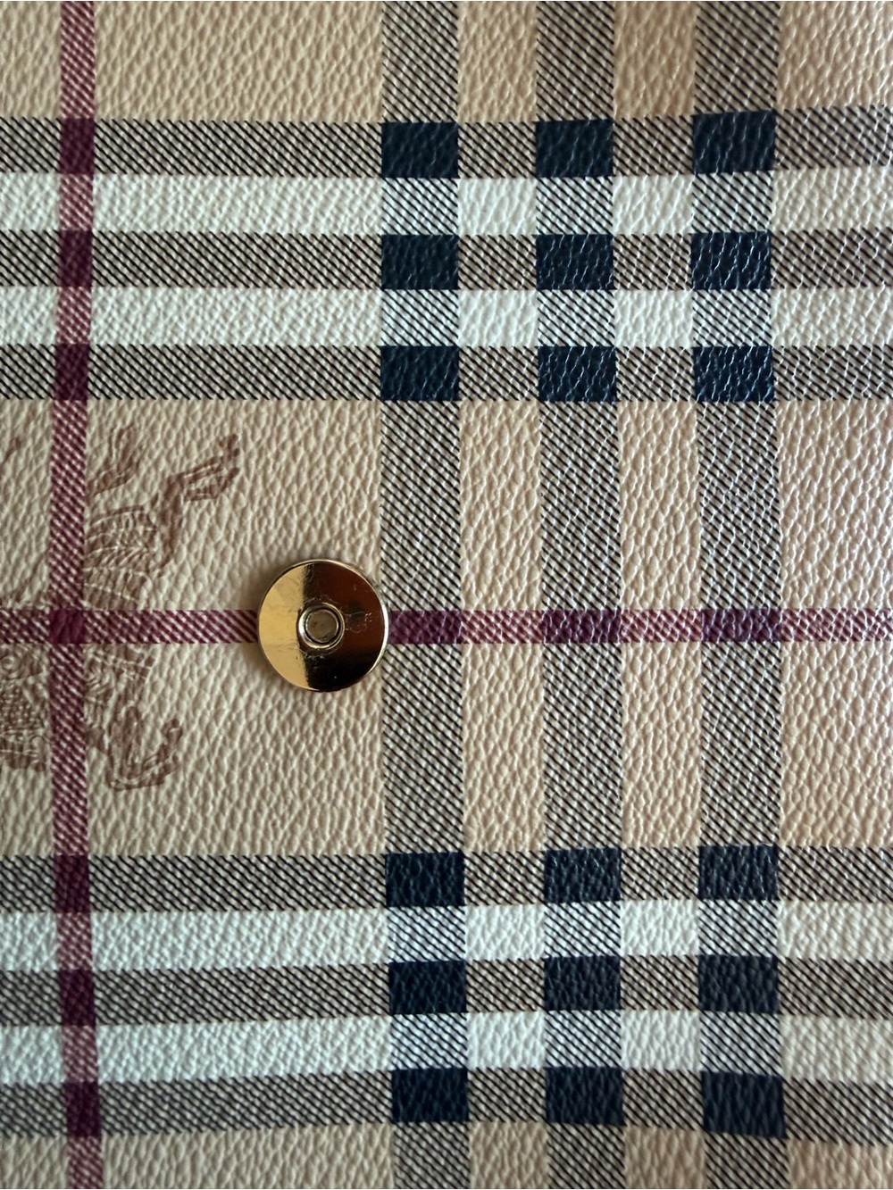 Burberry Tan Check and Brown Leather Crossbody Bag - Picture 9 of 13